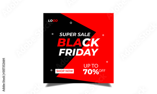 Black Friday super sale offer social media post design template