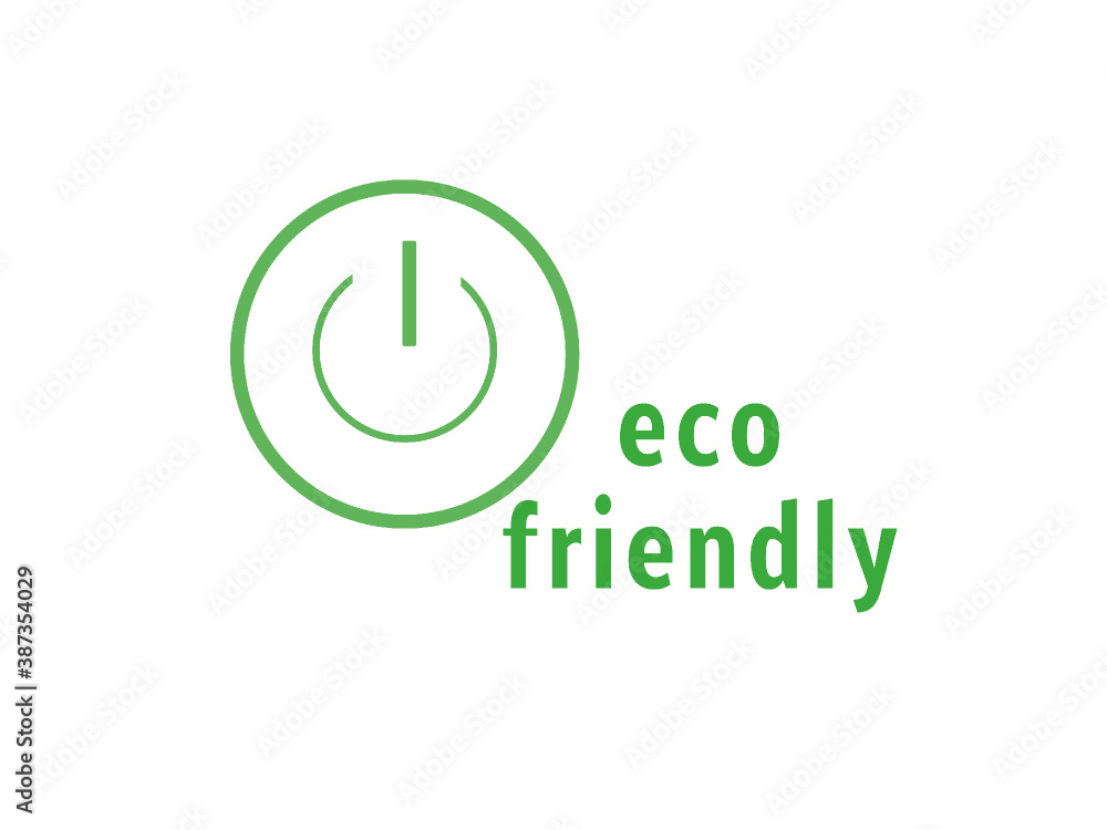 Grüner Schalter Eco Friendly isoliert auf weißen Hintergrund Grüner Schalter Eco Friendly isoliert auf weißen Hintergrund