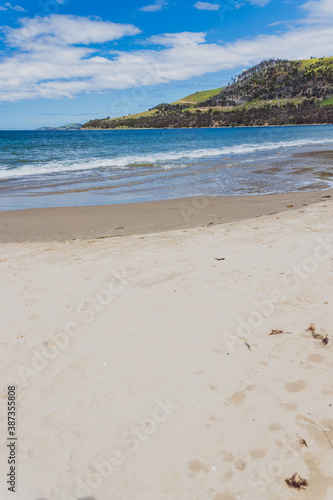 Seven Mile beach a pristine golden sand beach just outside of the city of Hobart in Tasmania, Australia