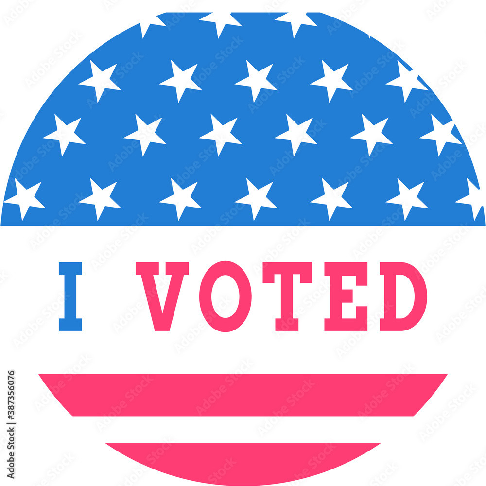 I Voted sticker for US Presidential Election vector illustration