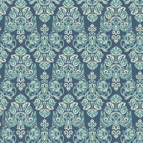 Baroque floral pattern. Seamless classic floral ornament