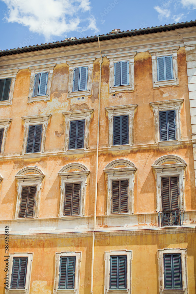 Facade of old house in Rome
