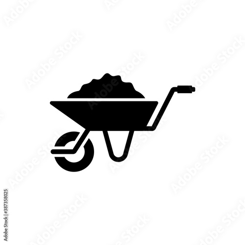 Construction trolley vector isolated icon.