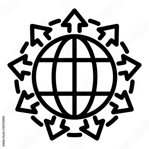 Full global network icon. Outline full global network vector icon for web design isolated on white background