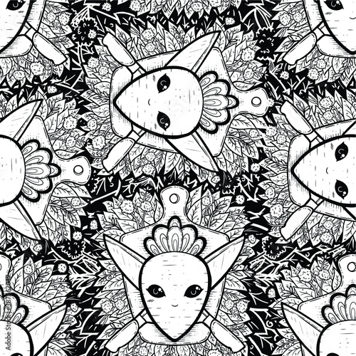 Root Vegetable Coat and Arms Vector Seamless Surface Pattern Design