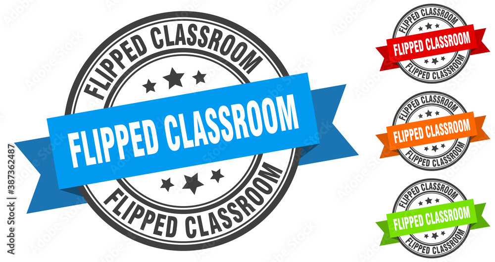 flipped classroom stamp. round band sign set. label flipped classroom stamp. round band sign set. label