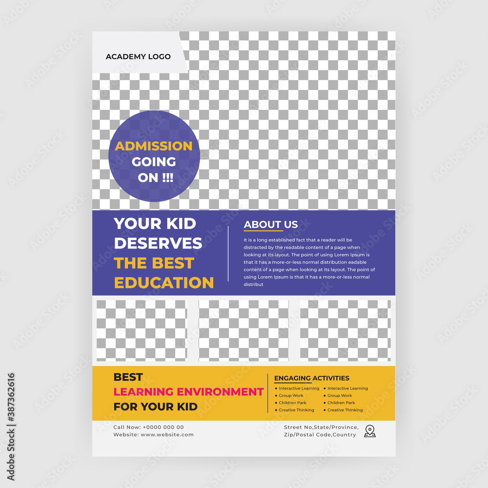 Obraz premium Modern Clean Education Flyer Template | Flyer Vector Template