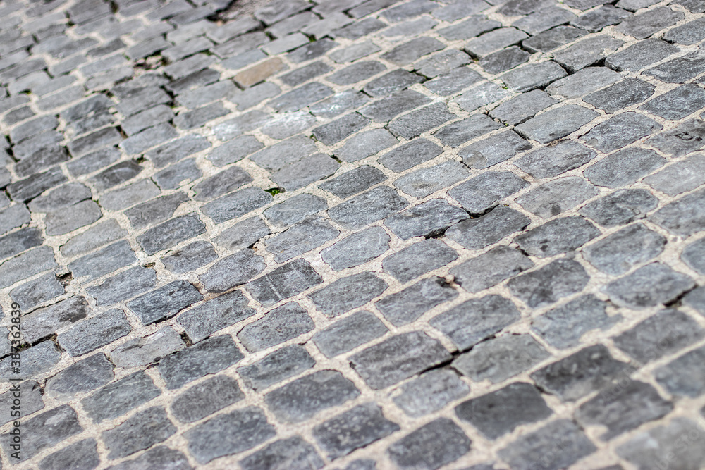Fototapeta premium Cobblestone street in Rome - Sampietrini