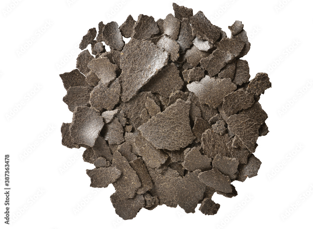 Sunflower meal for animal feed on white isolated background Sunflower meal for animal feed on white isolated background