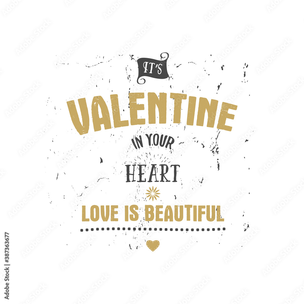 Fotografie Happy Valentines Day lettering
