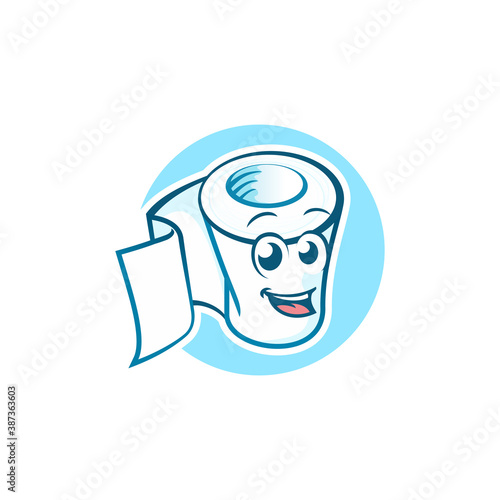 Toilet tissue paper roll icon illustration premium vector