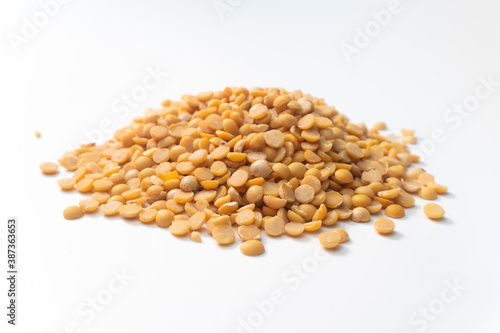 pile of soybean on a white background.