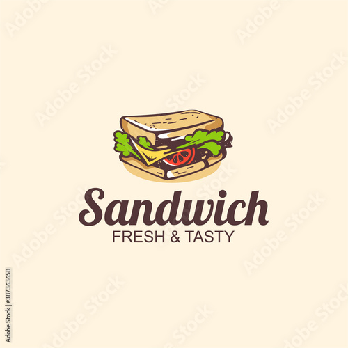 Sandwich logo design concept. Suitable sandwich logo.