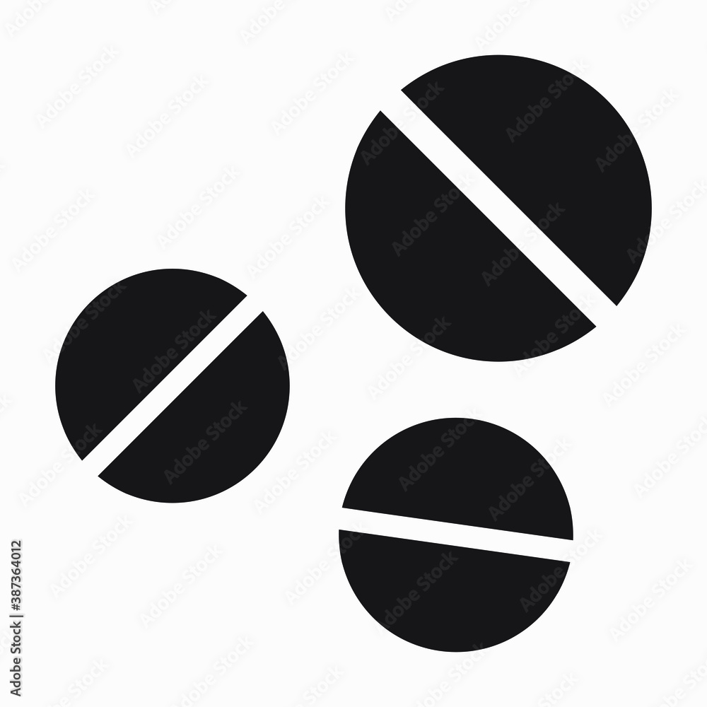 Fototapeta premium Pills icon. Medicines. Vitamins. Treatment of the sick. Vector icon.