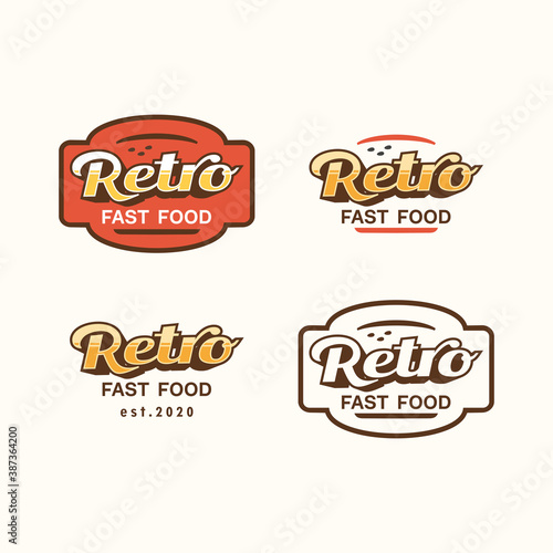 Logo retro fast food concept vector
