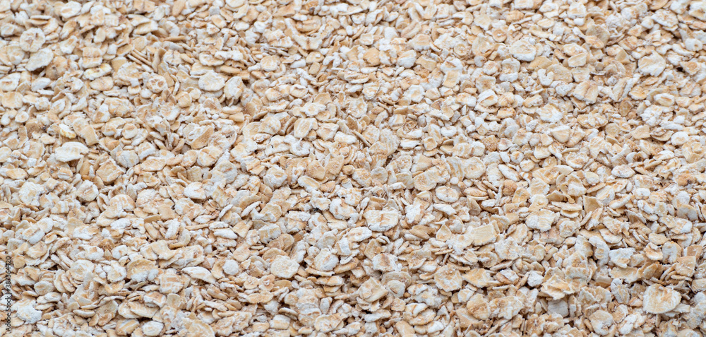 Pile of Oatmeal texture background, top view and flat lay. Pile of Oatmeal texture background, top view and flat lay.