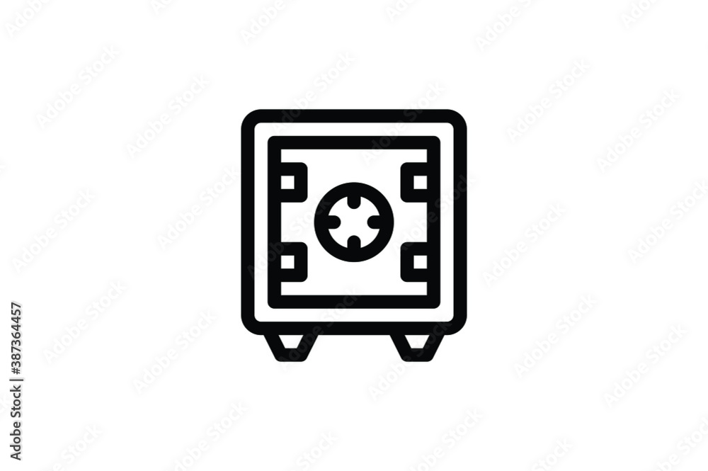 Finance Outline Icon - Deposit Safe Box Finance Outline Icon - Deposit Safe Box
