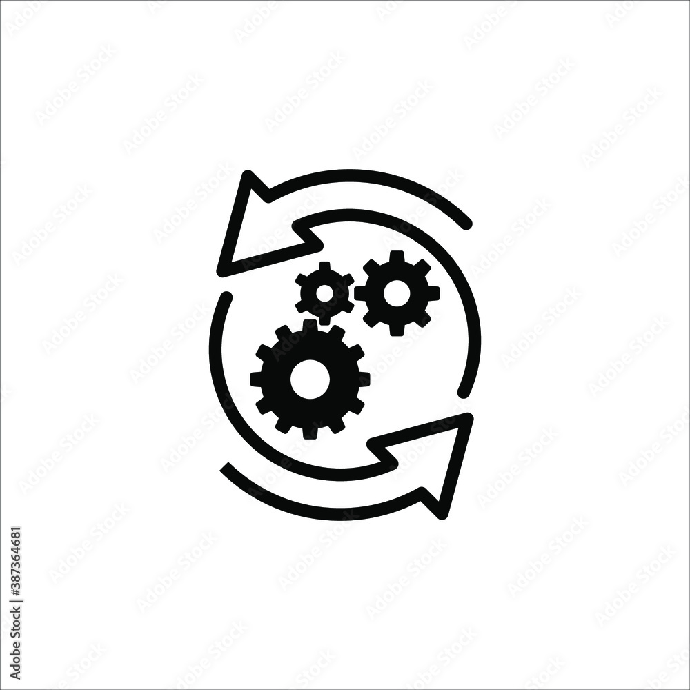 Fototapeta premium Loading process. Update system icon. Concept of upgrade application progress icon for graphic and web design on white background