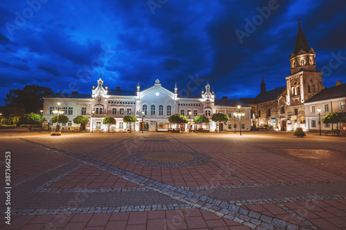Sanok main square at evening