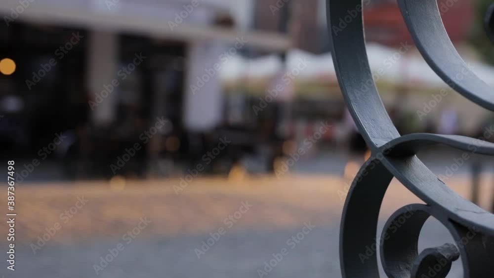 curved leaf design of metal gate close up curved leaf design of metal gate close up