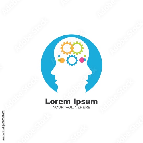 brain head vector illustration design