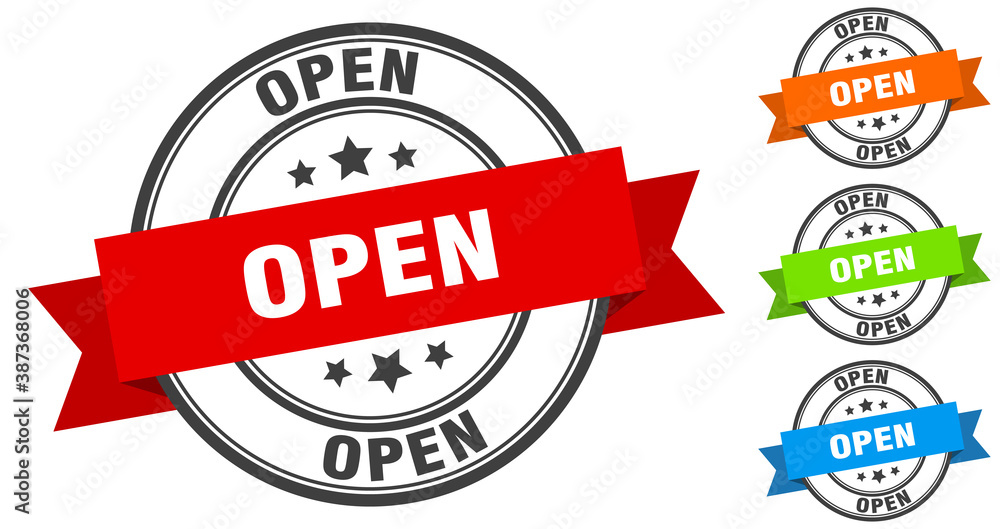 Obraz premium open stamp. round band sign set. label