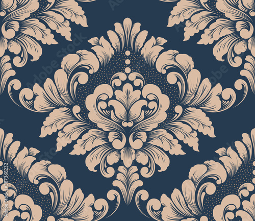 Fotografie Damask seamless pattern element