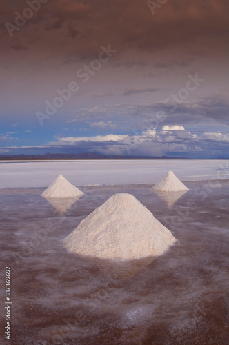 Salt cones  Salar de Uyuni  Potosi  Bolivia