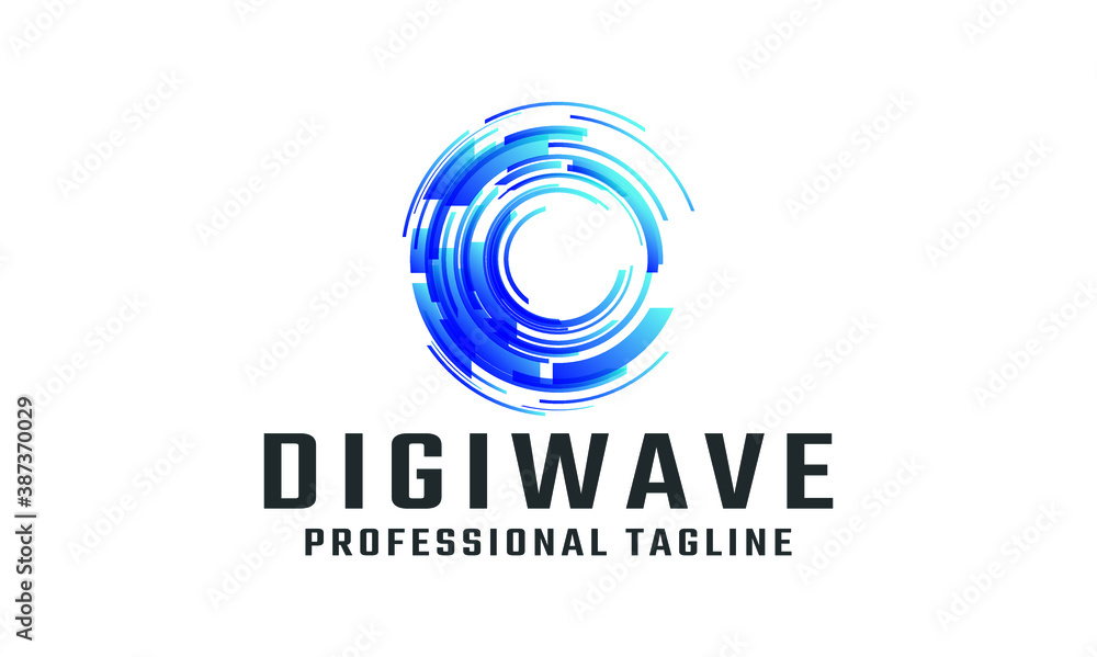 Digital Wave Vector Logo Template