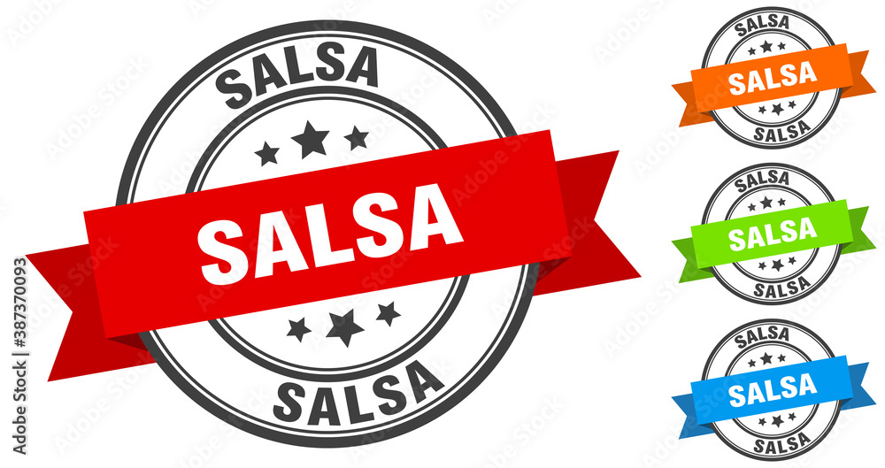 Obraz premium salsa stamp. round band sign set. label