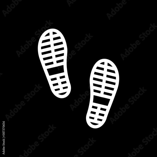 Boot footsteps icon or footprint silhouette