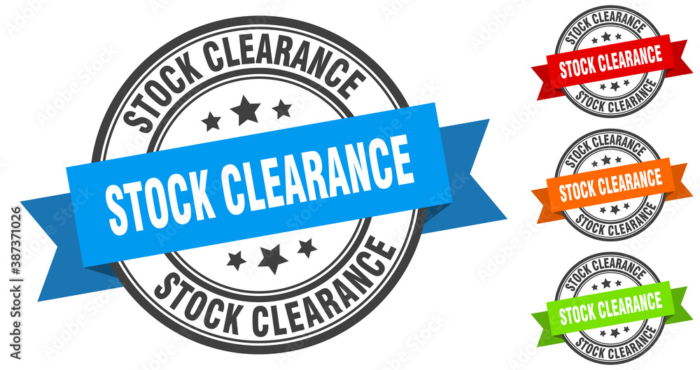stock clearance stamp. round band sign set. label stock clearance stamp. round band sign set. label