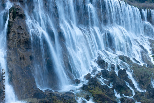 Nuorilang waterfall  Jiuzhaigou National Park  Sichuan Province  China  Unesco World Heritage Site