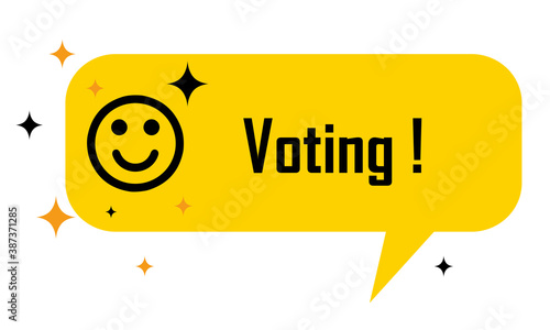 voting in yellow dialog bubble and stars