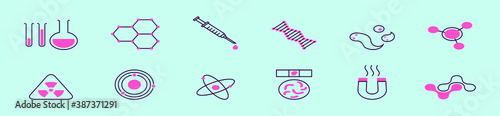 set of science and technology cartoon icon design template with various models. vector illustration isolated on blue background