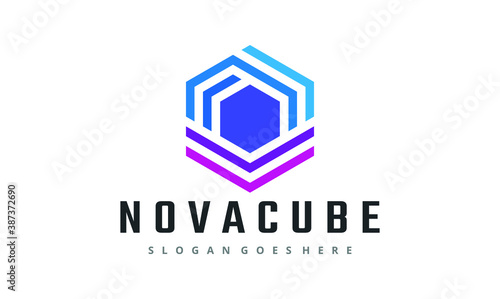 Nova Cube Vector Logo Template