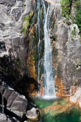 Arado waterfall and pool  Peneda Geres National Park  Minho province  Portugal