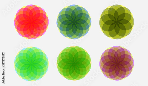 カラフルな花のイメージのベクター素材