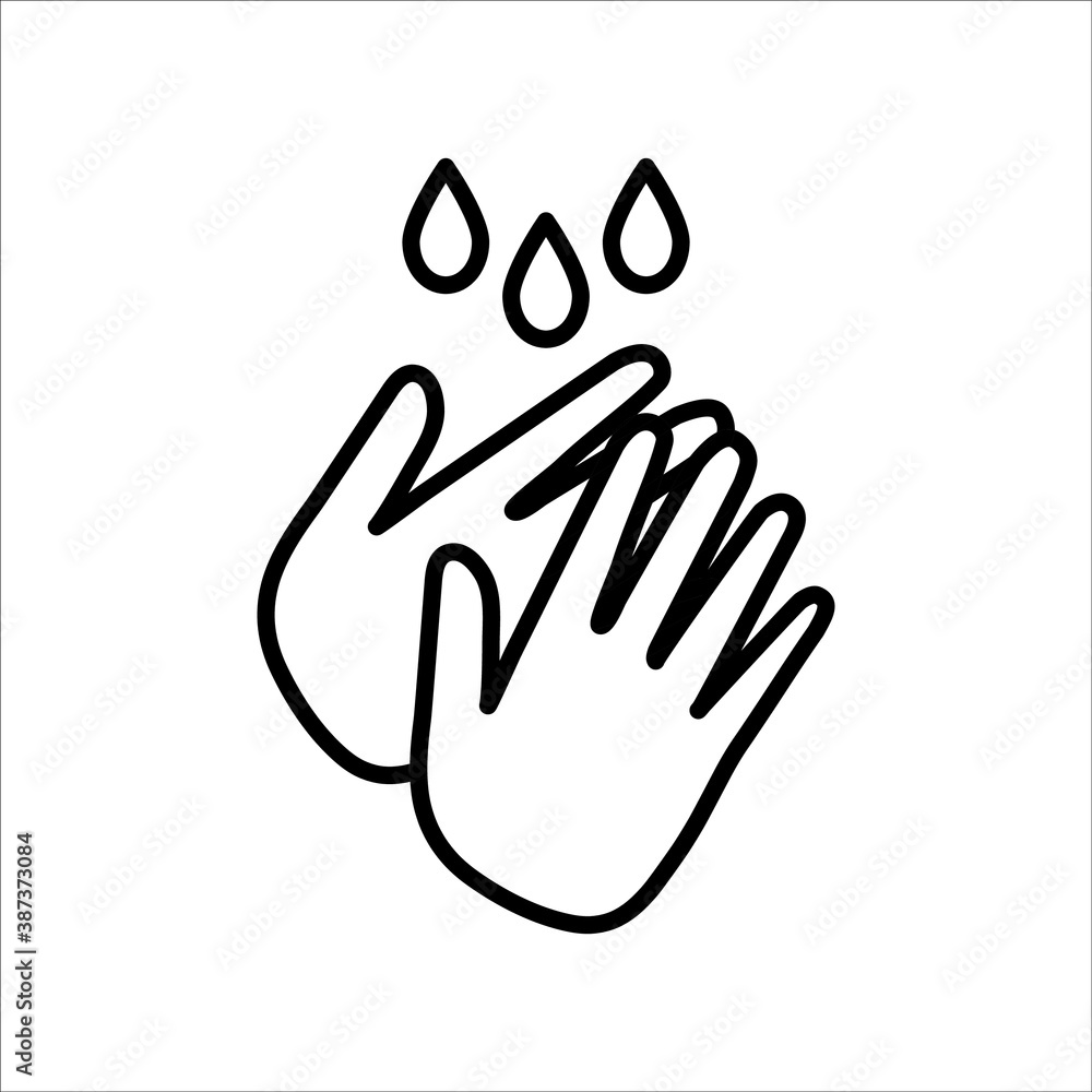 Wash / washing hands to keep clean flat vector icon for websites and print Wash / washing hands to keep clean flat vector icon for websites and print