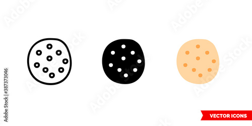 Naan icon of 3 types color, black and white, outline. Isolated vector sign symbol.