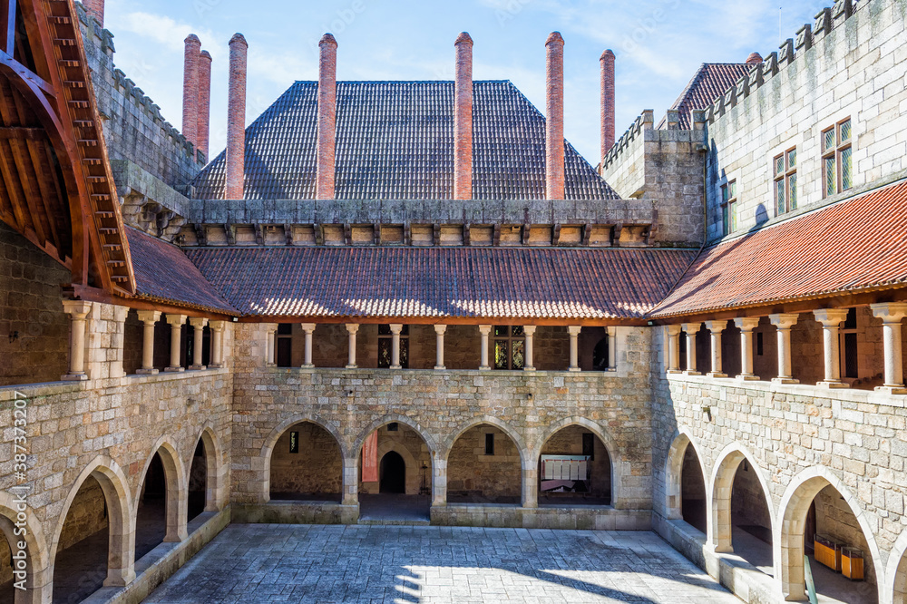 Fototapeta premium Palace of the Dukes of Bragança, Guimaraes, Minho, Portugal, Unesco World Heritage Site