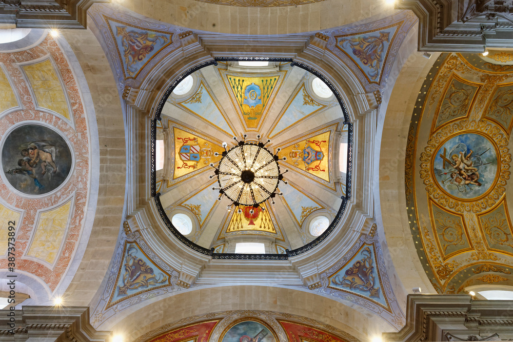 Obraz premium Santuario do Bom Jesus do Monte, Good Jesus of the Mount sanctuary, Church ceiling, Tenoes, Braga, Minho, Portugal