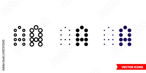 Thicken text icon of 3 types color  black and white  outline. Isolated vector sign symbol.