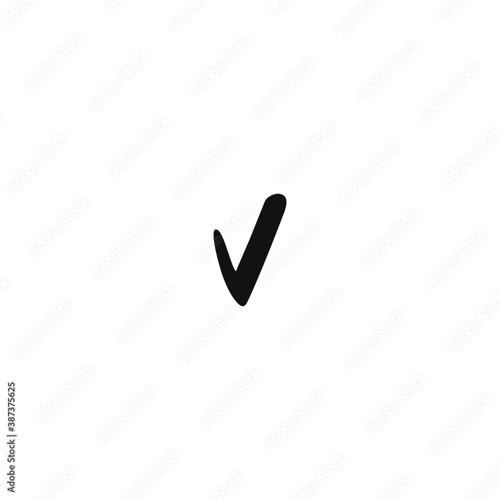 Single check mark element in doodle business set.
Hand drawn vector illustration.