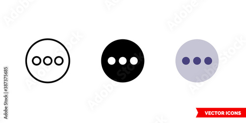 View more icon of 3 types color, black and white, outline. Isolated vector sign symbol.