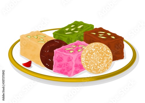Indian Sweets or Mithai Like Laddu,Barfi