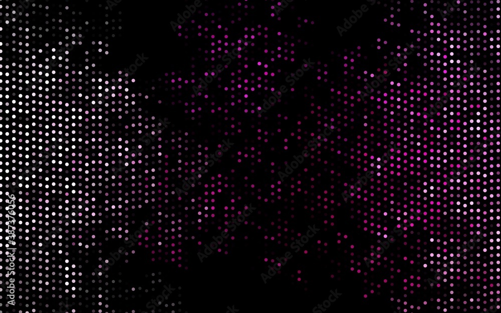 Dark Pink vector background with bubbles.