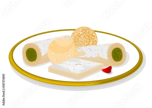 Indian Sweets or Mithai Like Laddu,Kaju Katli
