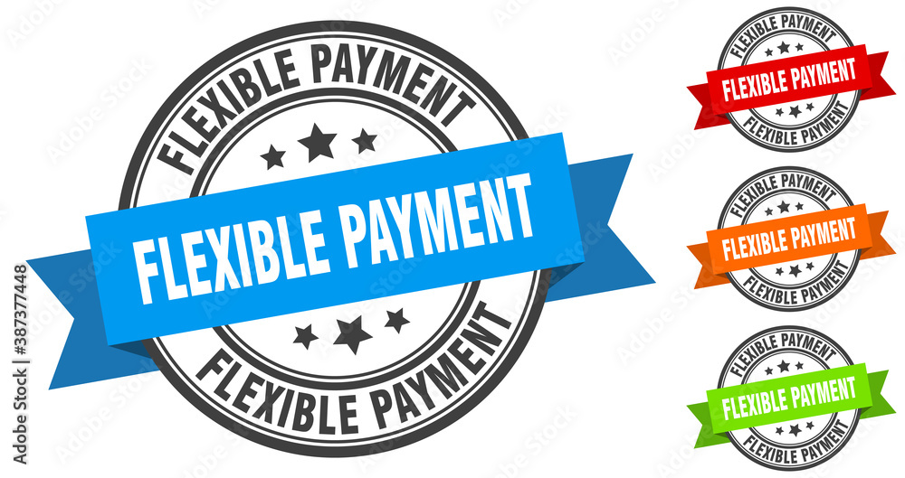 flexible payment stamp. round band sign set. label flexible payment stamp. round band sign set. label