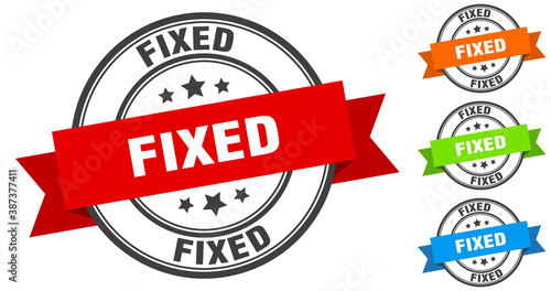 fixed stamp. round band sign set. label